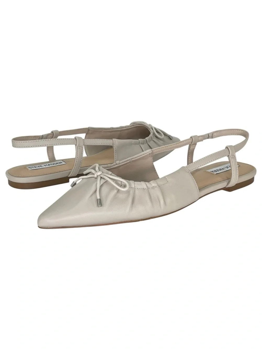 Steve Madden Laylah Cream Leather Slingback Womens Flats Size 11M